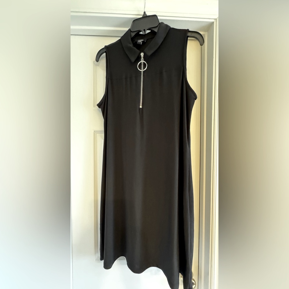 MSK Black Petite Dress with Zipper Accent